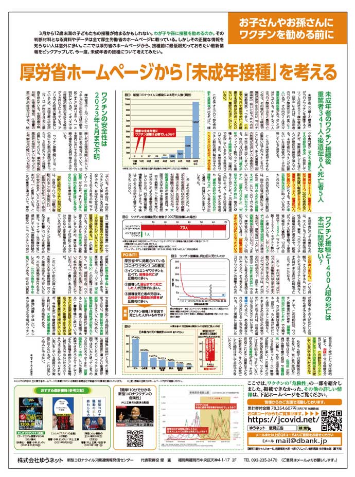 2022年1月23日(日)長崎新聞の朝刊に意見広告を出しました